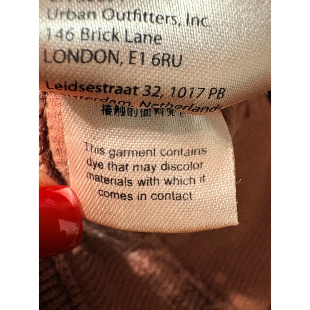 Pilcro Burgundy Rose Corduroy Slim Boyfriend Crop Mid Rise Stretchy 27 - Picture 14 of 15